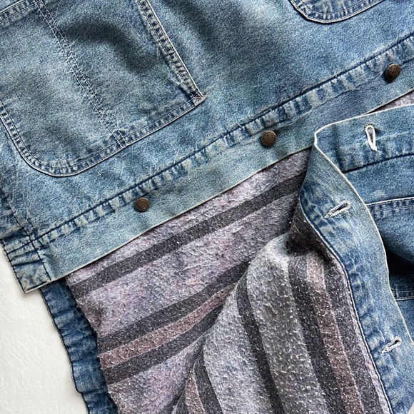 True Vintage 60's Sears Blanket Lined Denim Chore Trucker Jacket USA - Picture 6 of 9